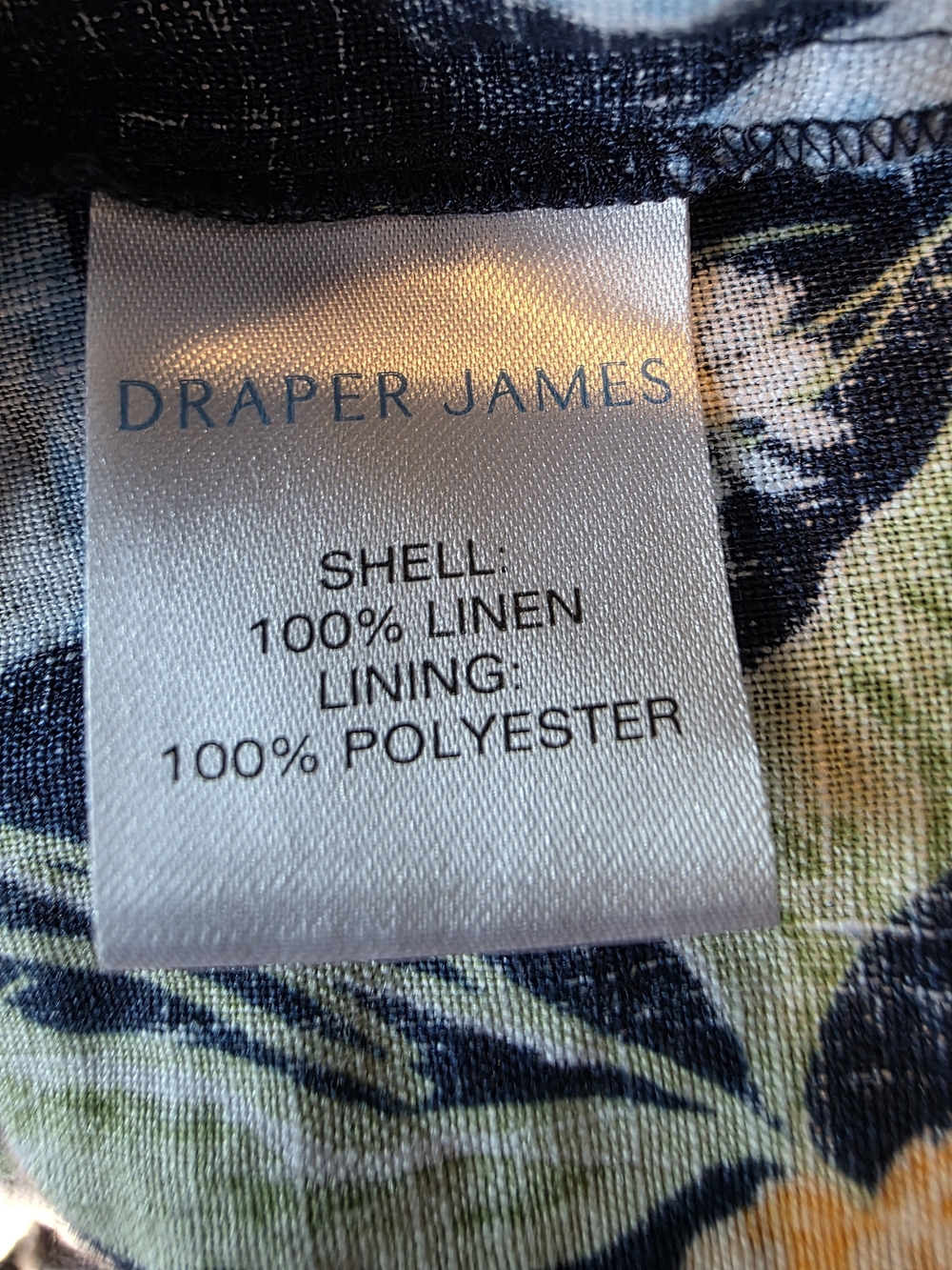 Draper James Linen Navy Floral Square-Neck Mini Dress - Picture 5 of 5